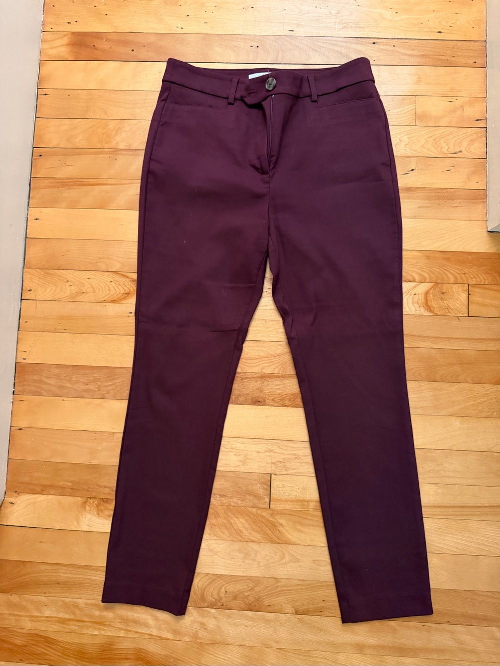 LOFT Slim Stretch Pants in Deep Plum